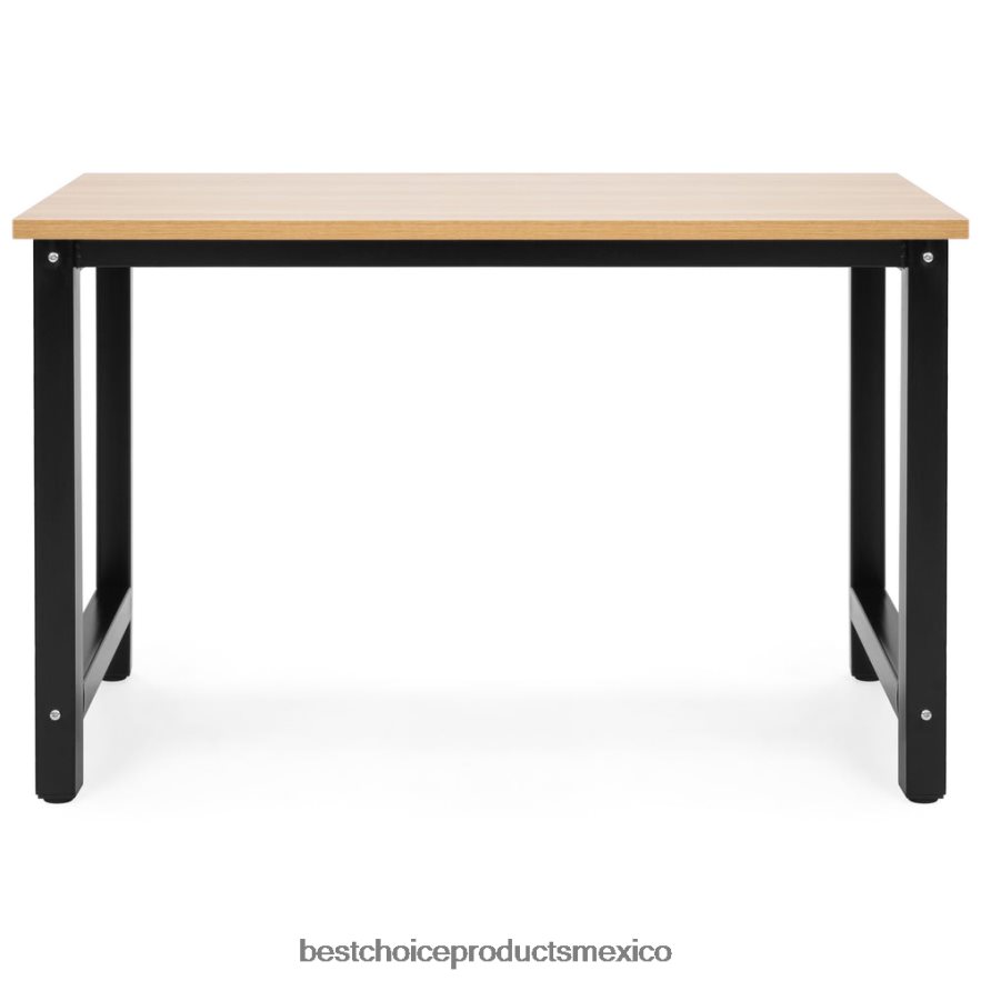 accesorio Mesa de estación de trabajo de escritorio para computadora de oficina en casa de 47,25x23,5 pulgadas con patas ajustables Best Choice Products marrón claro X080FZ1275