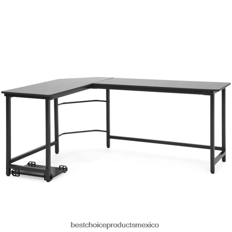 accesorio Mesa de trabajo esquinera moderna en forma de L para ordenador con soporte para CPU Best Choice Products negro X080FZ364