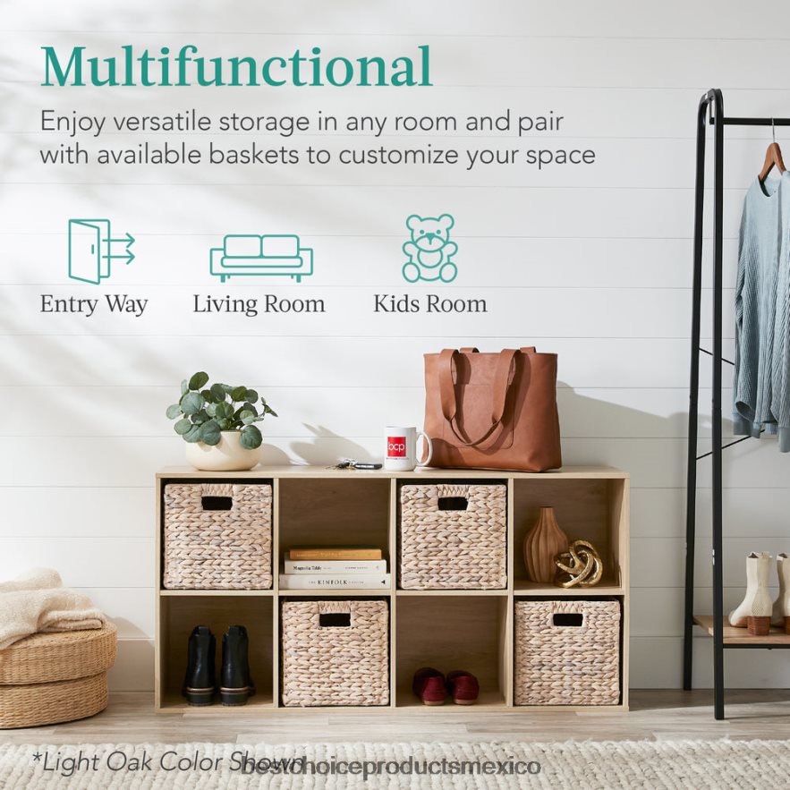 accesorio Estantería de 8 cubos, pantalla de almacenamiento de 11 pulgadas con paneles extraíbles, personalizable Best Choice Products blanco X080FZ383