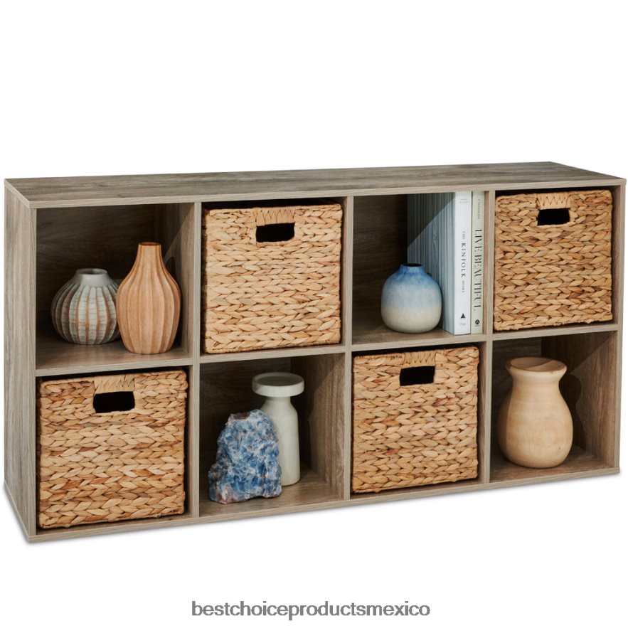 accesorio Estantería de 8 cubos, pantalla de almacenamiento de 11 pulgadas con paneles extraíbles, personalizable Best Choice Products gris X080FZ382