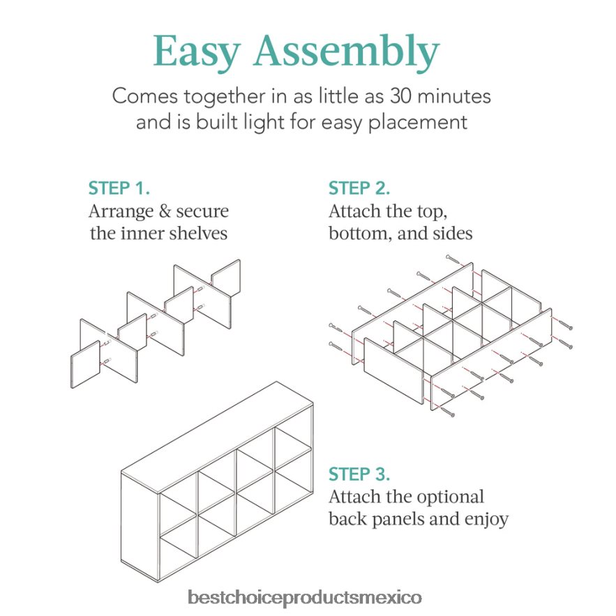 accesorio Estantería de 8 cubos, pantalla de almacenamiento de 11 pulgadas con paneles extraíbles, personalizable Best Choice Products gris X080FZ382