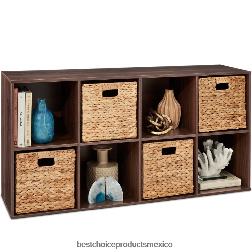 accesorio Estantería de 8 cubos, pantalla de almacenamiento de 11 pulgadas con paneles extraíbles, personalizable Best Choice Products nuez X080FZ380