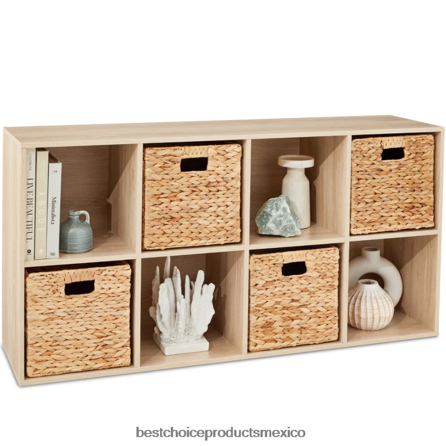 accesorio Estantería de 8 cubos, pantalla de almacenamiento de 11 pulgadas con paneles extraíbles, personalizable Best Choice Products roble claro X080FZ381