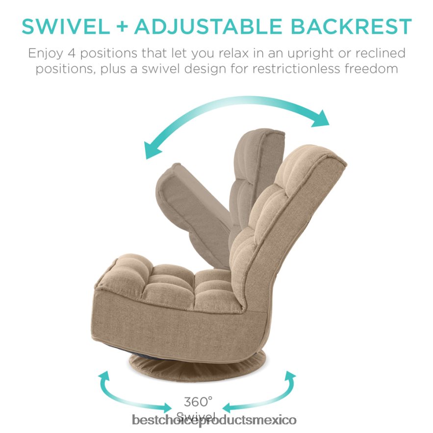 accesorio Silla de juego de piso plegable con giro de 360 ​​grados y 4 posiciones ajustables Best Choice Products broncearse X080FZ1215