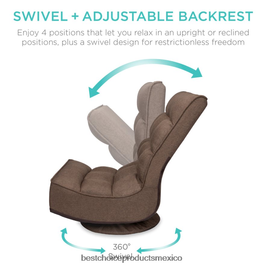 accesorio Silla de juego de piso plegable con giro de 360 ​​grados y 4 posiciones ajustables Best Choice Products café X080FZ1210