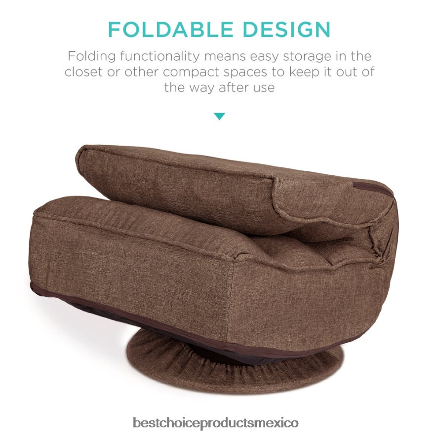 accesorio Silla de juego de piso plegable con giro de 360 ​​grados y 4 posiciones ajustables Best Choice Products café X080FZ1210