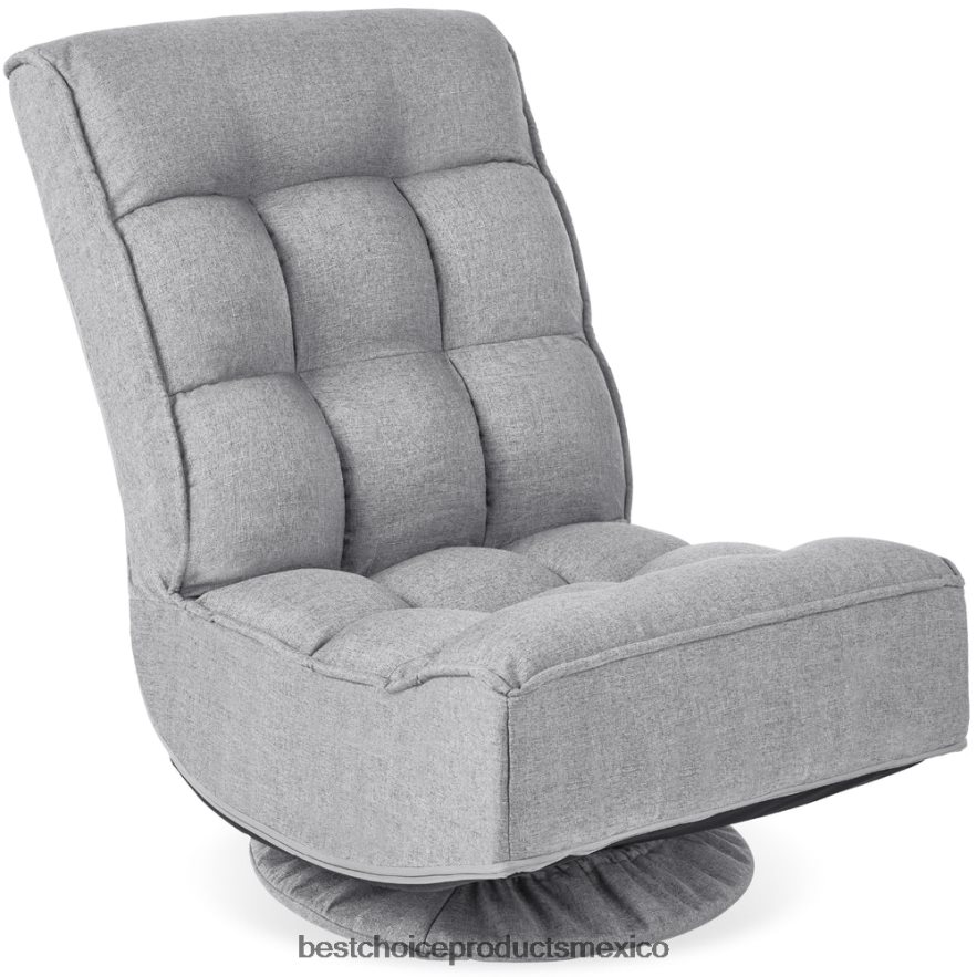 accesorio Silla de juego de piso plegable con giro de 360 ​​grados y 4 posiciones ajustables Best Choice Products gris X080FZ1208