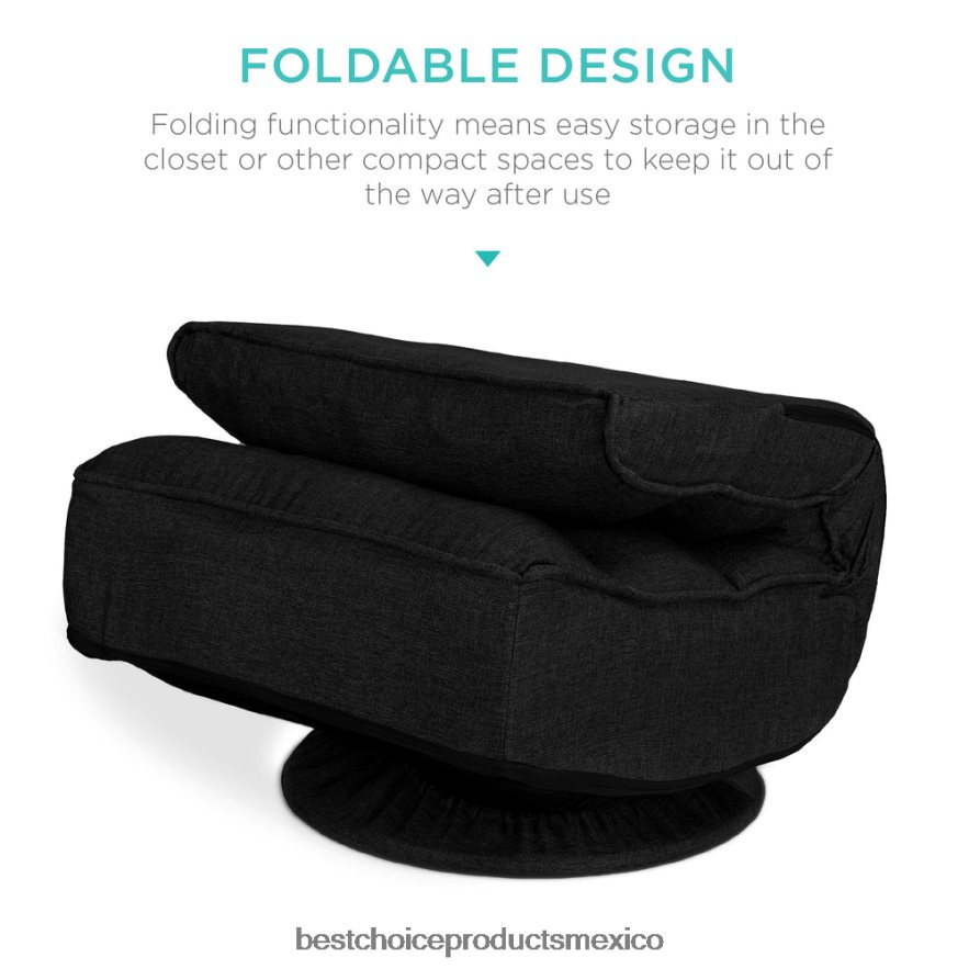 accesorio Silla de juego de piso plegable con giro de 360 ​​grados y 4 posiciones ajustables Best Choice Products negro X080FZ1209