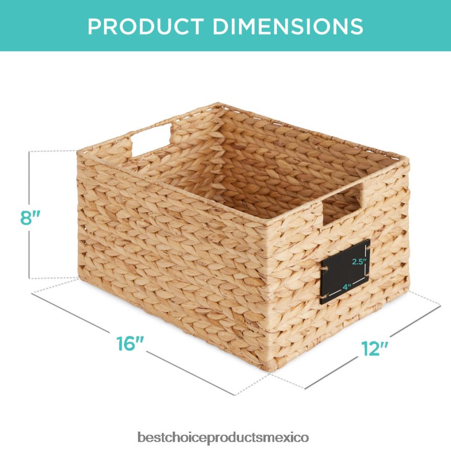 accesorio juego de 2 cestas de despensa de jacinto de agua con pizarra y marcador Best Choice Products natural X080FZ640