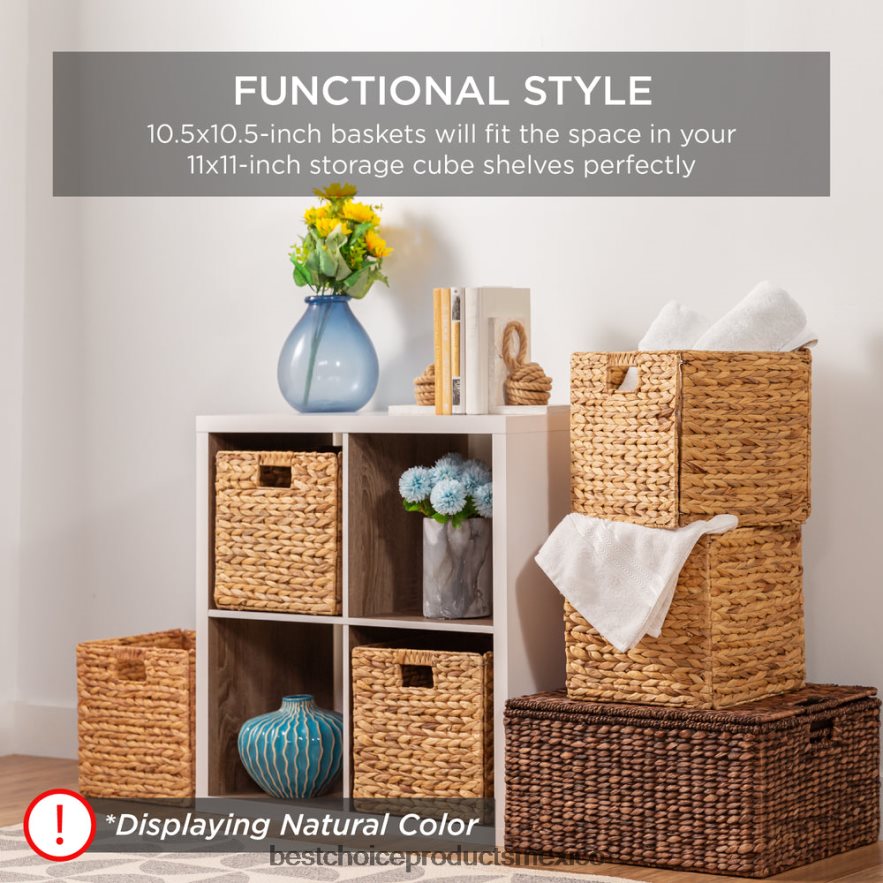 accesorio juego de 5 cestas de almacenamiento plegables de jacinto con inserciones Best Choice Products Café exprés X080FZ680