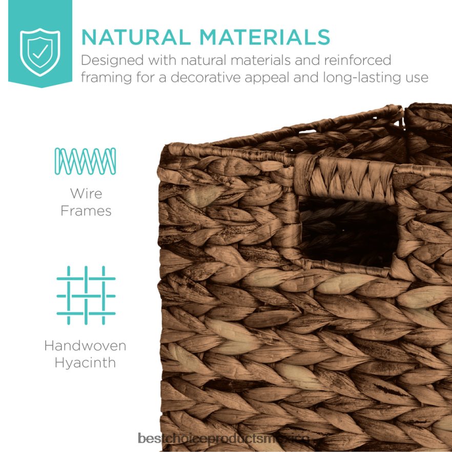 accesorio juego de 5 cestas de almacenamiento plegables de jacinto con inserciones Best Choice Products Café exprés X080FZ680