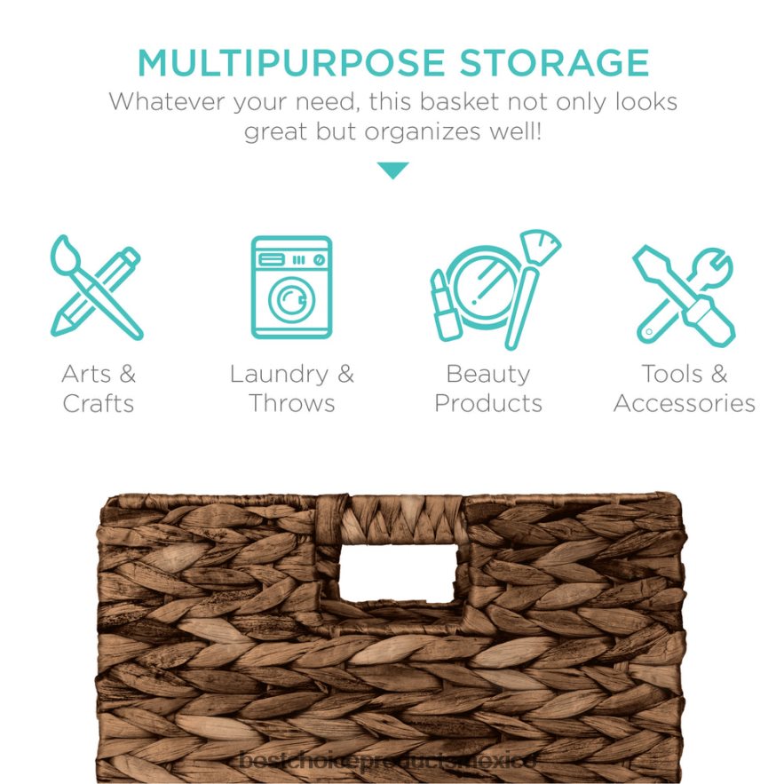 accesorio juego de 5 cestas de almacenamiento plegables de jacinto con inserciones Best Choice Products Café exprés X080FZ680