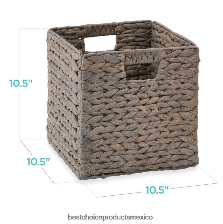 accesorio juego de 5 cestas de almacenamiento plegables de jacinto con inserciones Best Choice Products gris X080FZ683