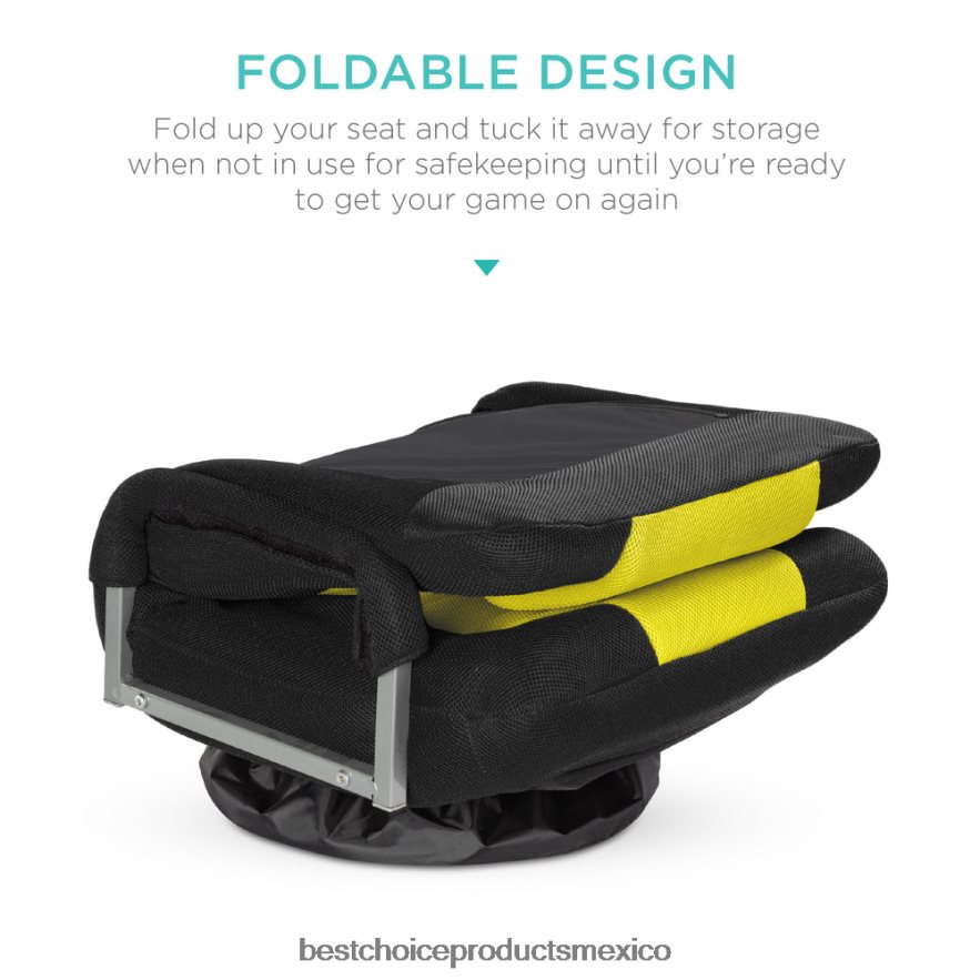 accesorio silla de piso para juegos con giro de 360 ​​grados, reposabrazos y respaldo ajustable Best Choice Products amarillo negro X080FZ1173