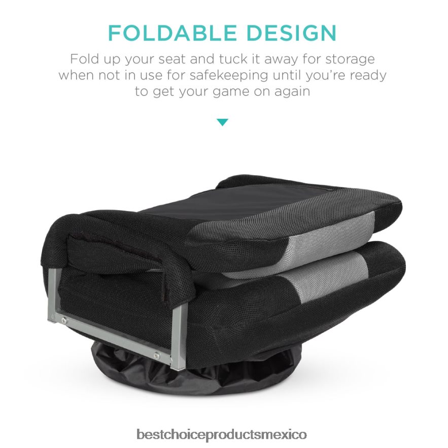 accesorio silla de piso para juegos con giro de 360 ​​grados, reposabrazos y respaldo ajustable Best Choice Products negro/gris X080FZ1166