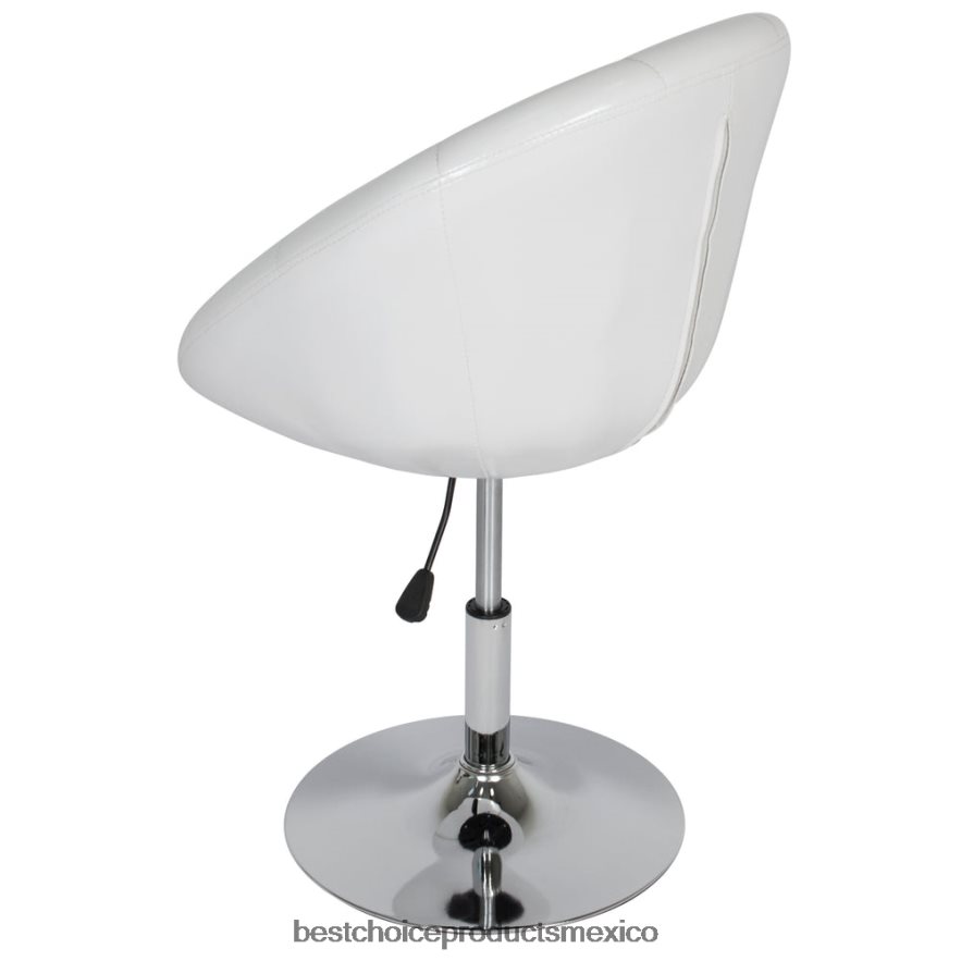 accesorio silla decorativa giratoria redonda capitoné ajustable Best Choice Products blanco X080FZ1267