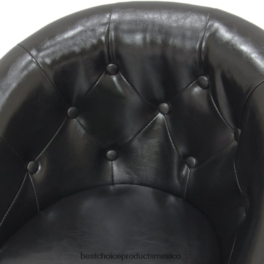 accesorio silla decorativa giratoria redonda capitoné ajustable Best Choice Products negro X080FZ1268