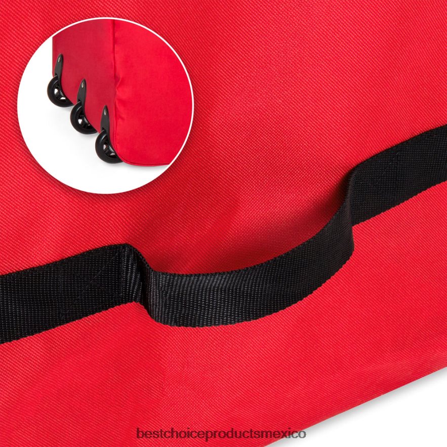 estacional bolsa de almacenamiento con ruedas para árbol de Navidad de 9 pies con ruedas y asa Best Choice Products rojo X080FZ267