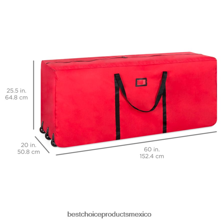 estacional bolsa de almacenamiento con ruedas para árbol de Navidad de 9 pies con ruedas y asa Best Choice Products rojo X080FZ267