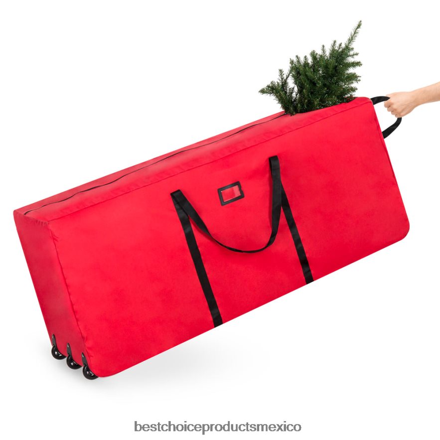 estacional bolsa de almacenamiento con ruedas para árbol de Navidad de 9 pies con ruedas y asa Best Choice Products rojo X080FZ267