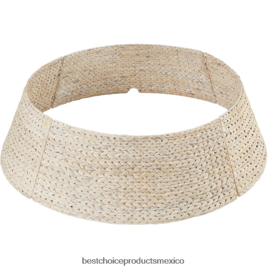 estacional collar de árbol navideño de jacinto tejido Best Choice Products blanco lavado X080FZ77