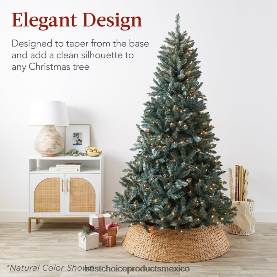 estacional collar de árbol navideño de jacinto tejido Best Choice Products tabaco X080FZ76