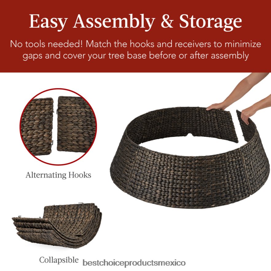 estacional collar de árbol navideño de jacinto tejido Best Choice Products tabaco X080FZ76