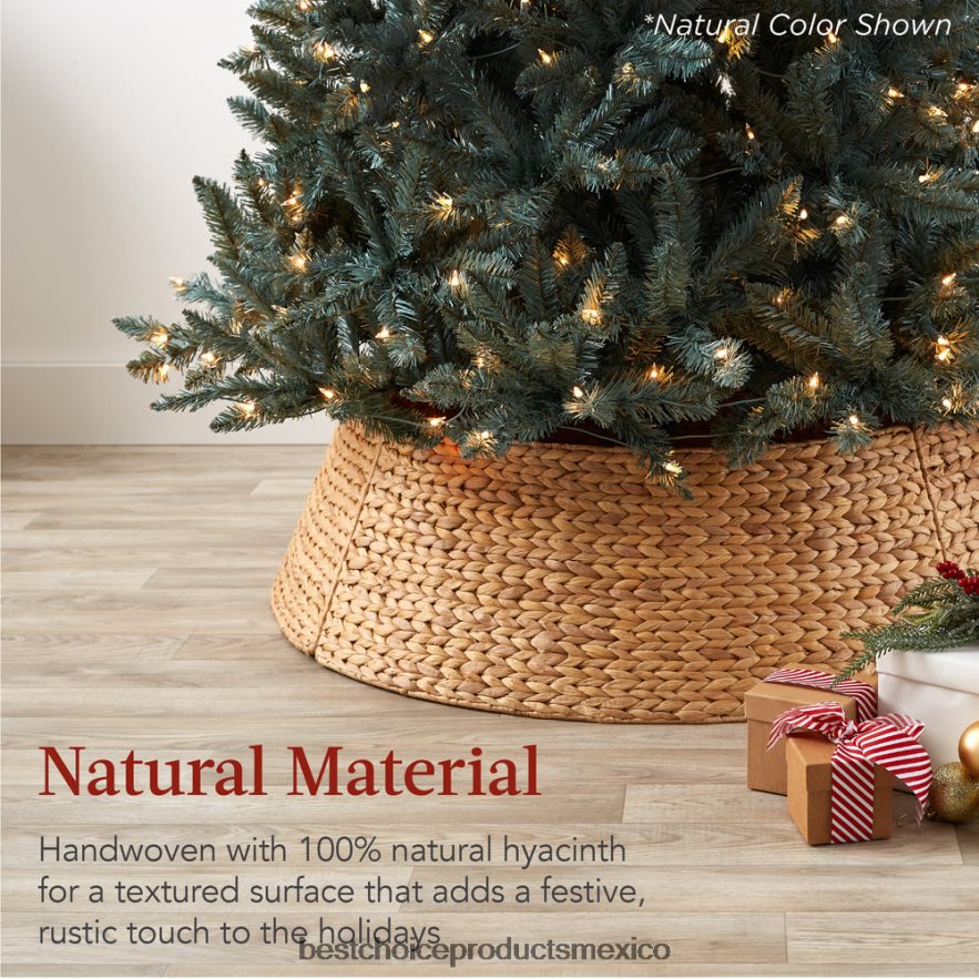 estacional collar de árbol navideño de jacinto tejido Best Choice Products tabaco X080FZ76
