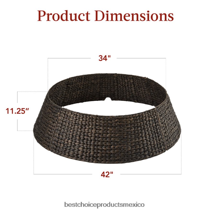 estacional collar de árbol navideño de jacinto tejido Best Choice Products tabaco X080FZ76