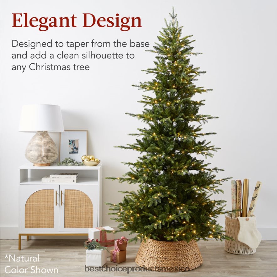 estacional collar de árbol navideño de jacinto tejido Best Choice Products tabaco X080FZ85