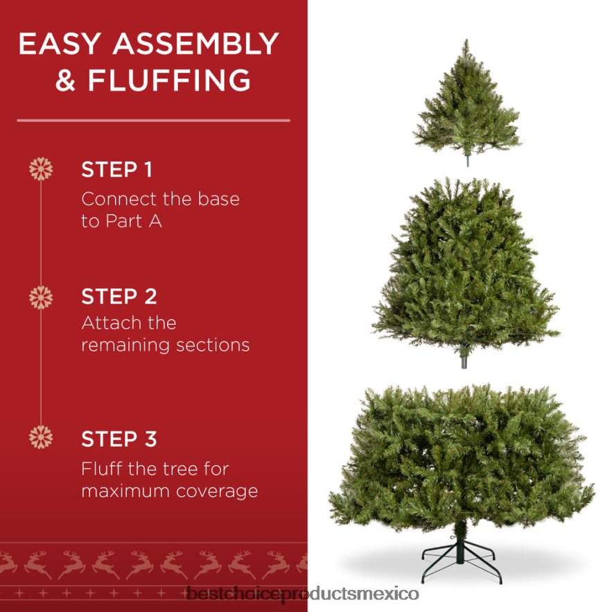estacional Árbol de Navidad artificial Douglas con bisagras preiluminado Best Choice Products pararse X080FZ80