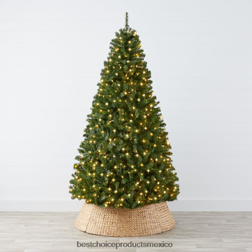 estacional Árbol de Navidad de abeto artificial preiluminado con base de metal plegable Best Choice Products belleza X080FZ24