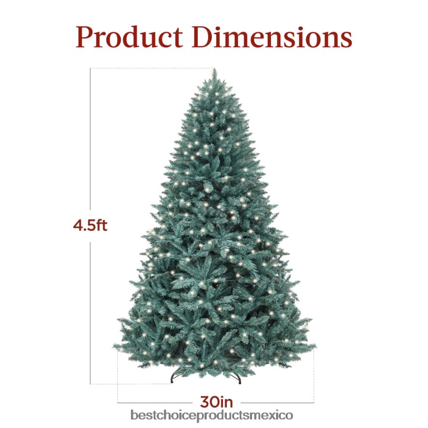 estacional Árbol de Navidad de abeto azul preiluminado con base plegable y luces incandescentes Best Choice Products belleza X080FZ50