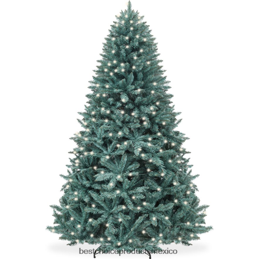 estacional Árbol de Navidad de abeto azul preiluminado con base plegable y luces incandescentes Best Choice Products belleza X080FZ51