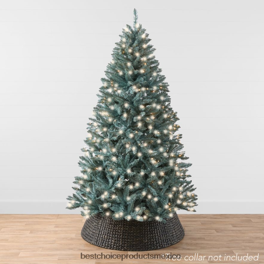 estacional Árbol de Navidad de abeto azul preiluminado con base plegable y luces incandescentes Best Choice Products belleza X080FZ53