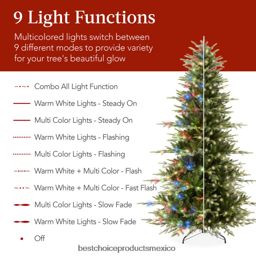 estacional Árbol de Navidad de abeto noble de álamo artificial preiluminado Best Choice Products soporte metálico X080FZ48