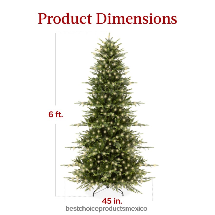 estacional Árbol de Navidad de abeto noble de álamo artificial preiluminado Best Choice Products soporte metálico X080FZ48