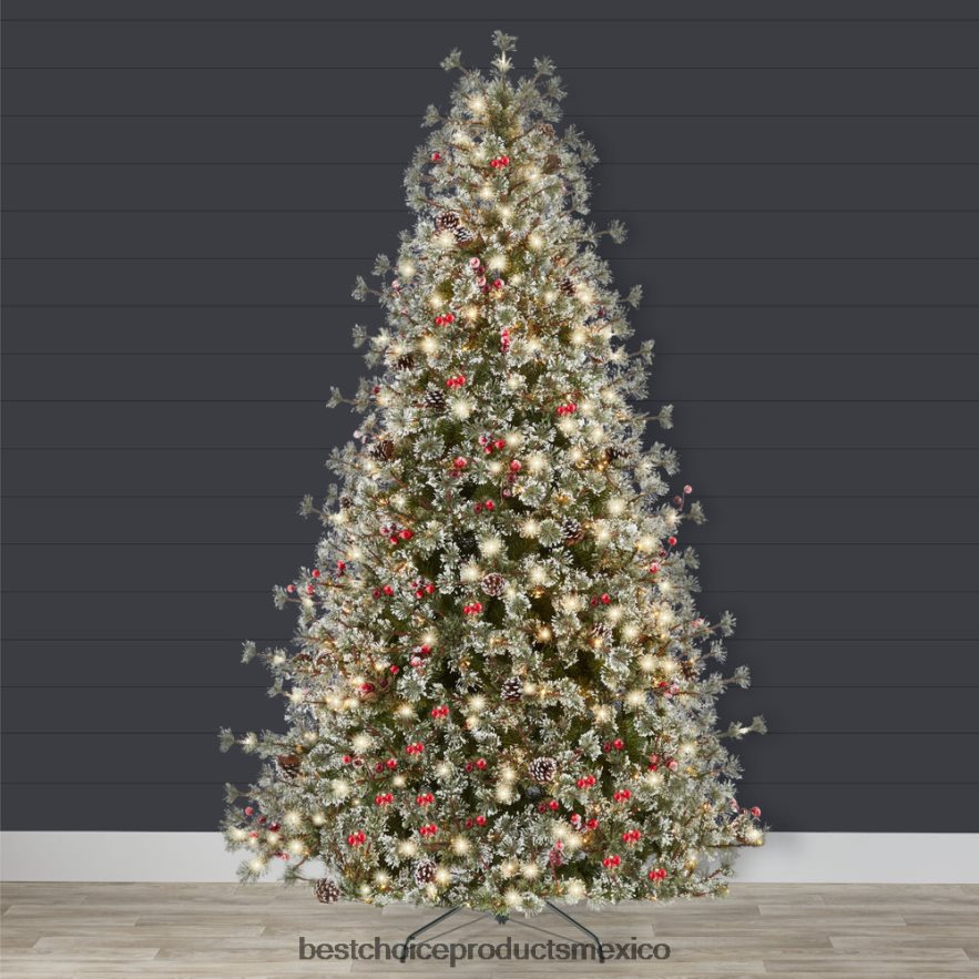 estacional Árbol de Navidad de pino de cachemira artificial semi-iluminado y preiluminado Best Choice Products soporte metálico X080FZ43