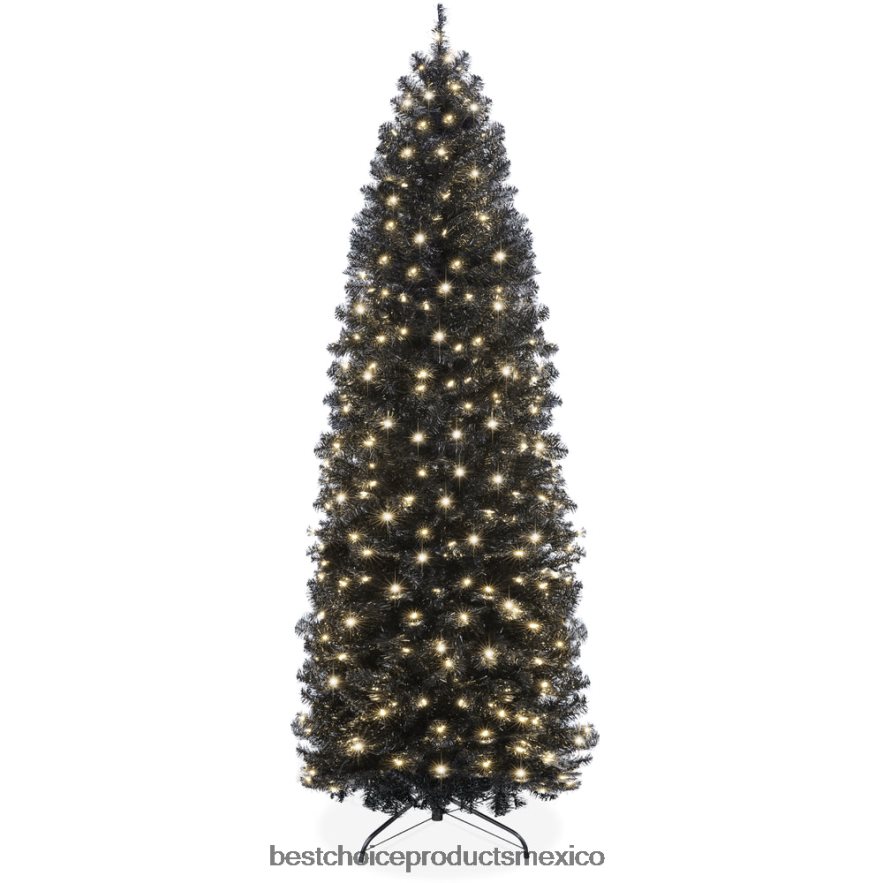 estacional Árbol navideño de lápiz artificial negro preiluminado Best Choice Products belleza X080FZ160