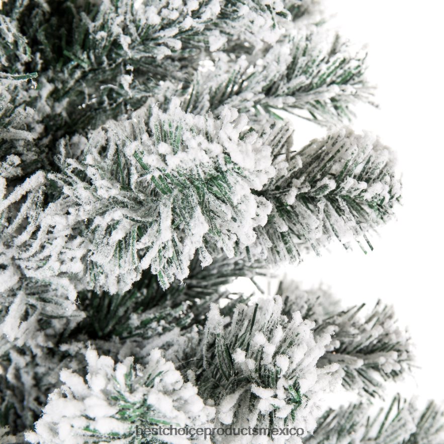 estacional nieve flocado lápiz artificial árbol de navidad Best Choice Products pararse X080FZ194