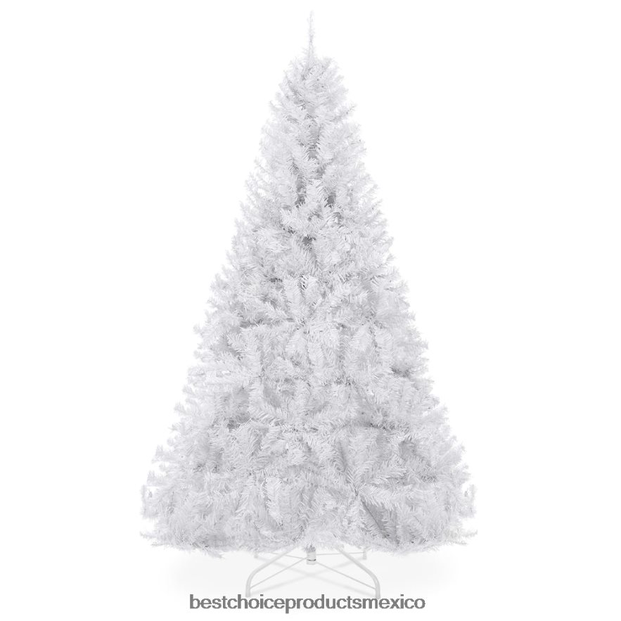 estacional Árbol de Navidad de pino artificial blanco premium con puntas, base de metal plegable Best Choice Products belleza X080FZ198
