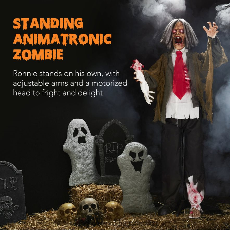 estacional Ronnie podrido de pie, zombie animatrónico, accesorio de Halloween. Best Choice Products multi X080FZ224