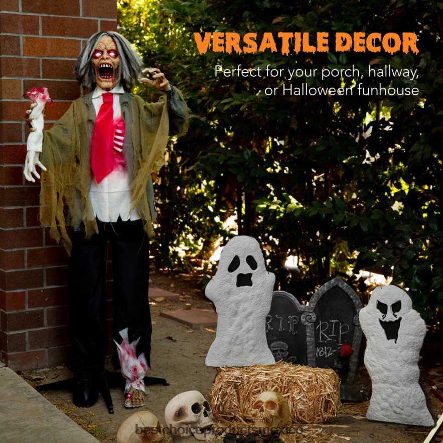 estacional Ronnie podrido de pie, zombie animatrónico, accesorio de Halloween. Best Choice Products multi X080FZ224