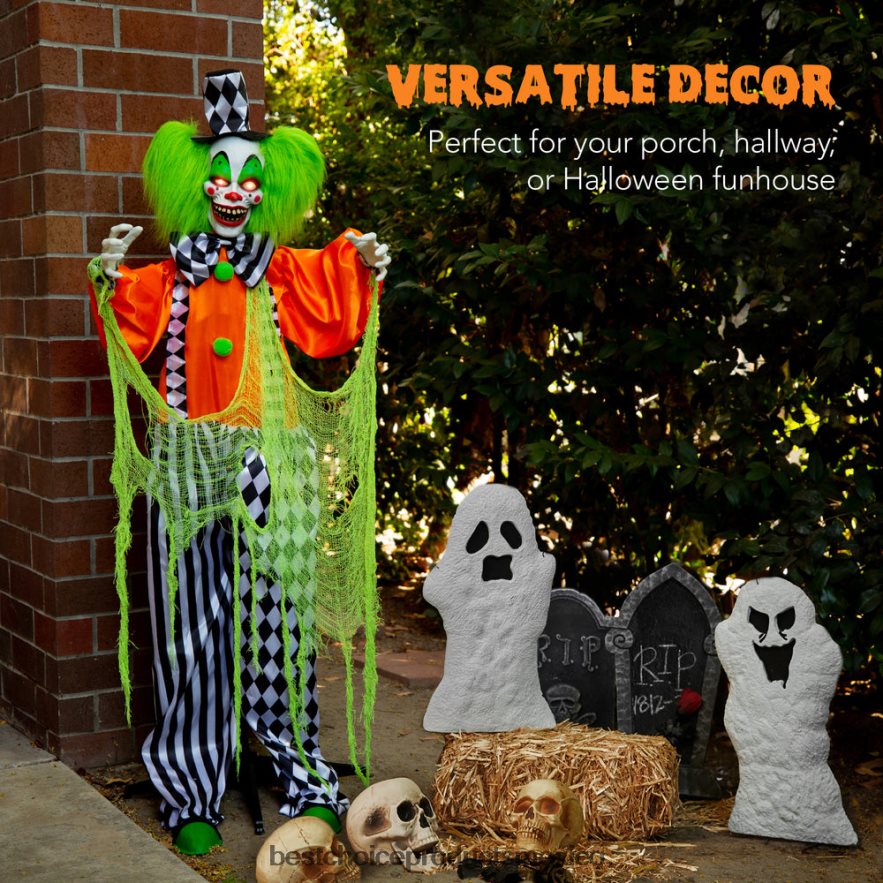 estacional funhouse freddy el payaso asesino animatrónico activado por movimiento accesorio de halloween Best Choice Products multi X080FZ225