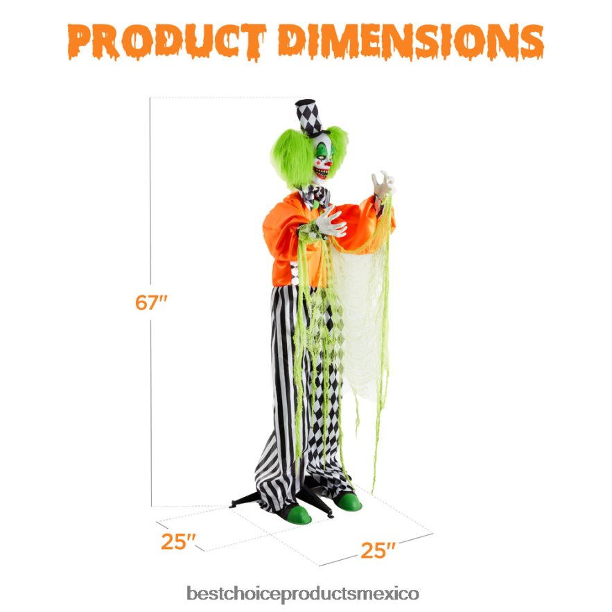 estacional funhouse freddy el payaso asesino animatrónico activado por movimiento accesorio de halloween Best Choice Products multi X080FZ225