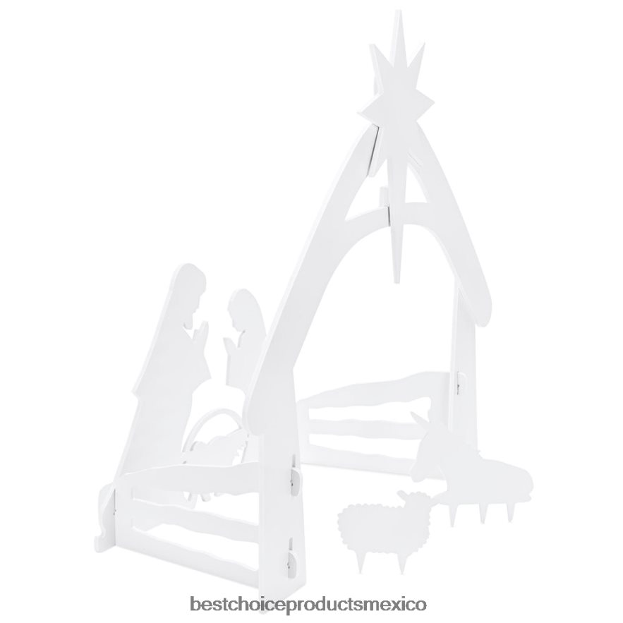 estacional Belén navideño decoración de jardín con pvc resistente al agua Best Choice Products blanco X080FZ66