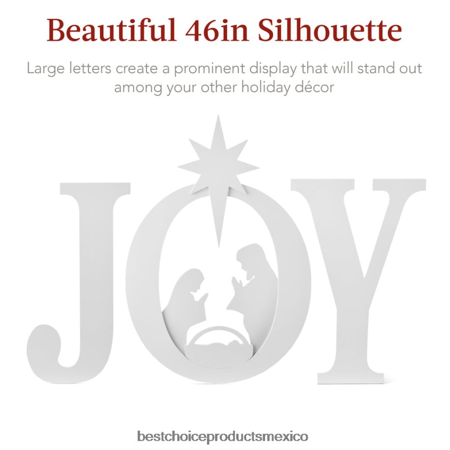 estacional Decoración navideña de jardín de 3 piezas con estacas para el suelo Best Choice Products blanco X080FZ62