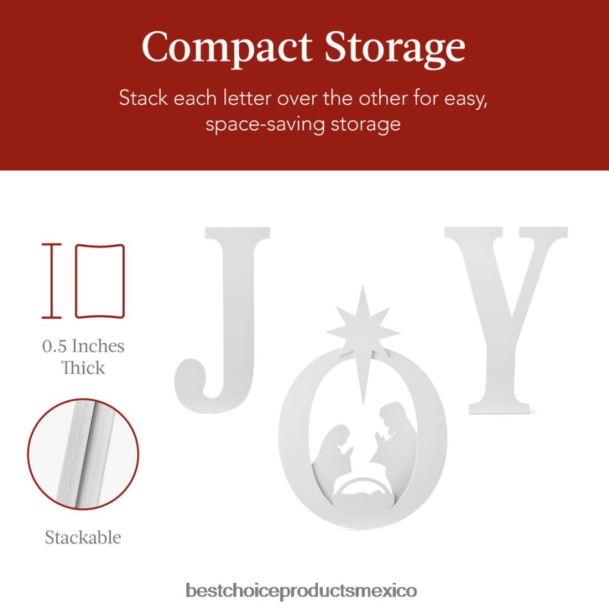 estacional Decoración navideña de jardín de 3 piezas con estacas para el suelo Best Choice Products blanco X080FZ62