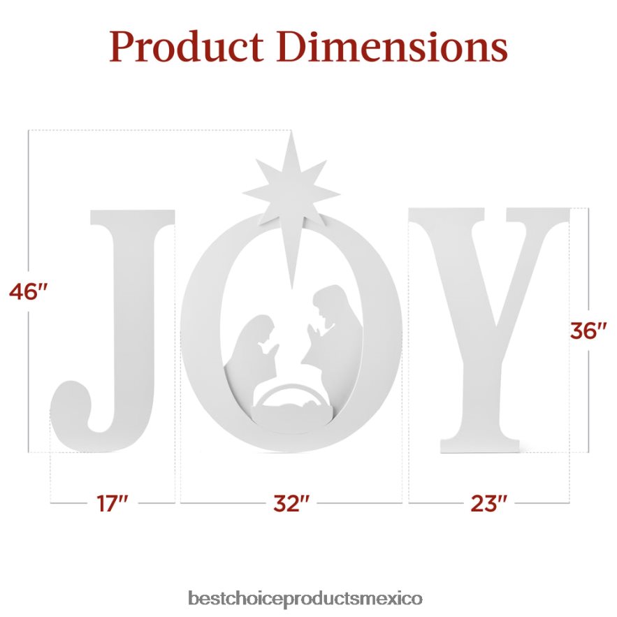 estacional Decoración navideña de jardín de 3 piezas con estacas para el suelo Best Choice Products blanco X080FZ62