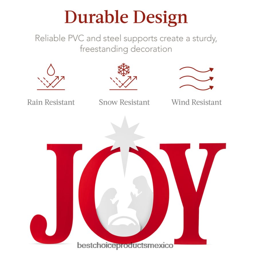 estacional Decoración navideña de jardín de 3 piezas con estacas para el suelo Best Choice Products rojo blanco X080FZ63